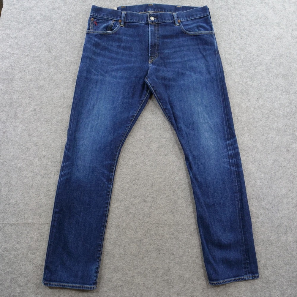 Polo Ralph Lauren Jeans Mens 38 Blue Varick Slim Straight Denim Stretch Mid Rise